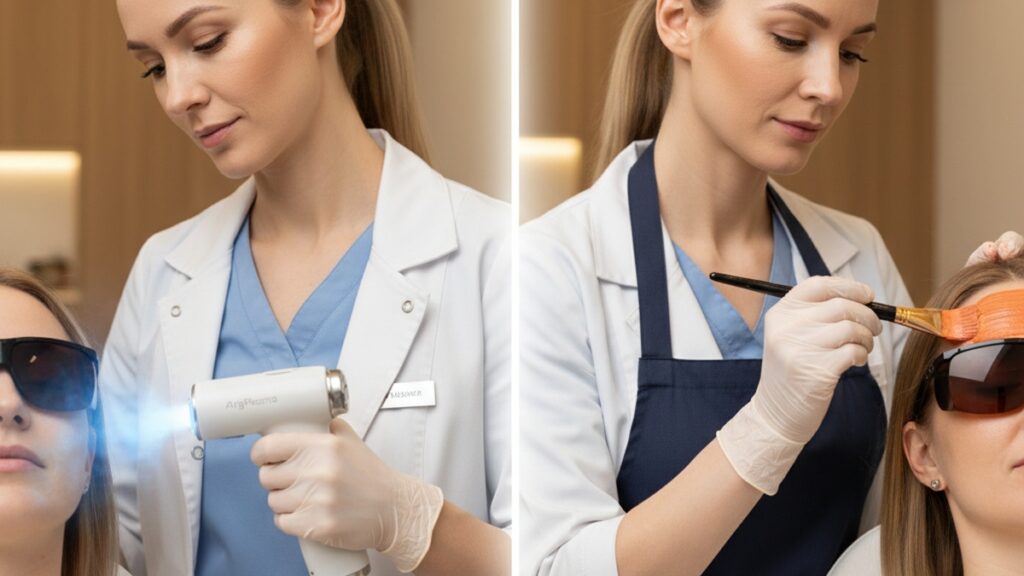 Imagem de Tecnologias - Comparação: ArgPlasma vs. peeling químico profundo - qual escolher?